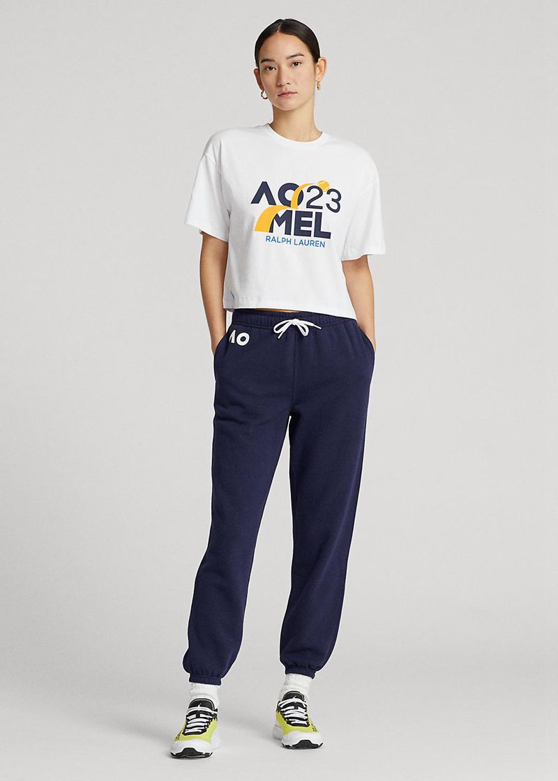 ポロ ラルフ ローレン パンツ レディース ネイビー Australian Open フリース Tracksuit ボトムs JVCYH3649